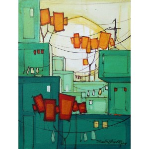 Salman Farooqi, 12 x 16 Inch, Acrylic on Canvas, Cityscape Painting-AC-SF-176
